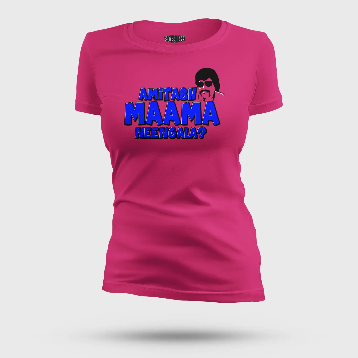 Amitabh Maama Neengala Women's T-Shirt in Pink Color