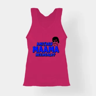 Amitabh Maama Neengala Women's Tank Top in Pink Color