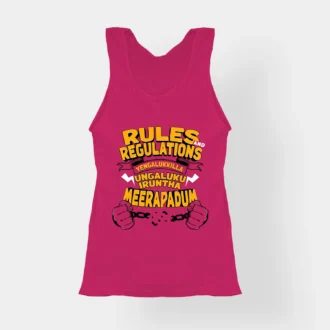 Rules And Regulations Yengalukkilla, Ungaluku Iruntha Meerapadum Women's Tank Top in Pink Color