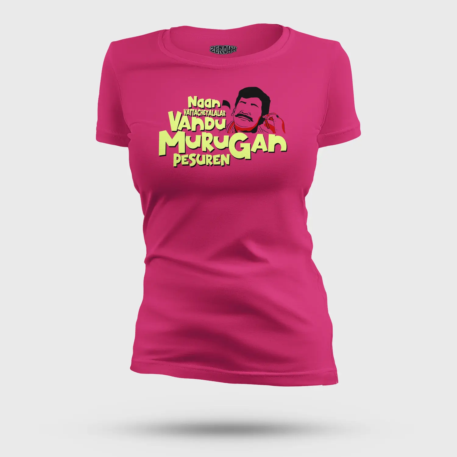 Naan Vattacheyalalar Vandu Murugan Pesuren Women's T-Shirt in Pink Color
