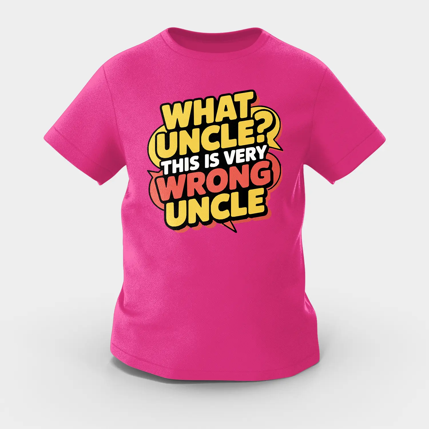 Why Uncle, This Is Very Wrong Uncle Girls Round Neck T-Shirt in Pink Color