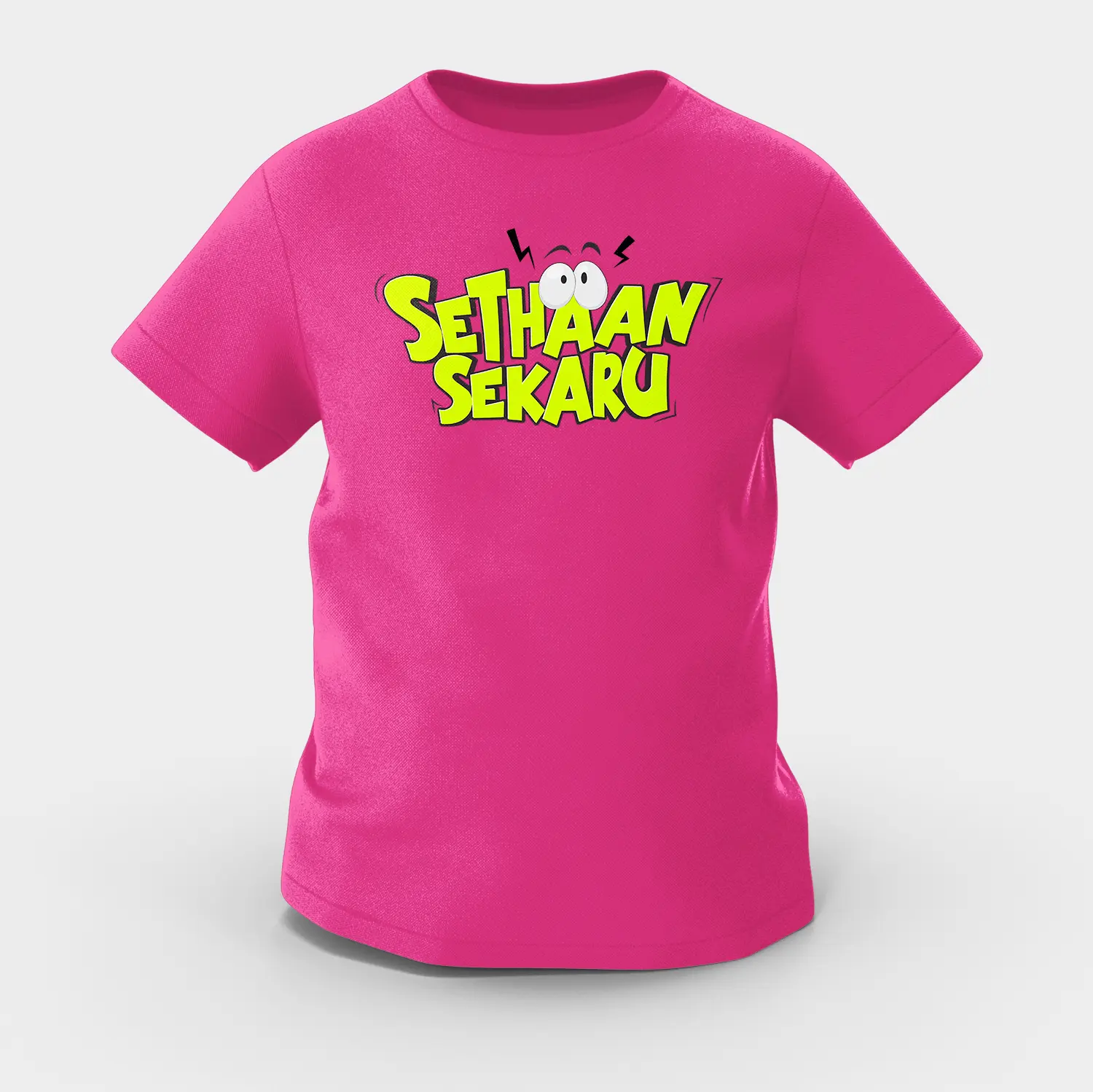 Sethaan Sekaru Girls Round Neck T-Shirt in Pink Color