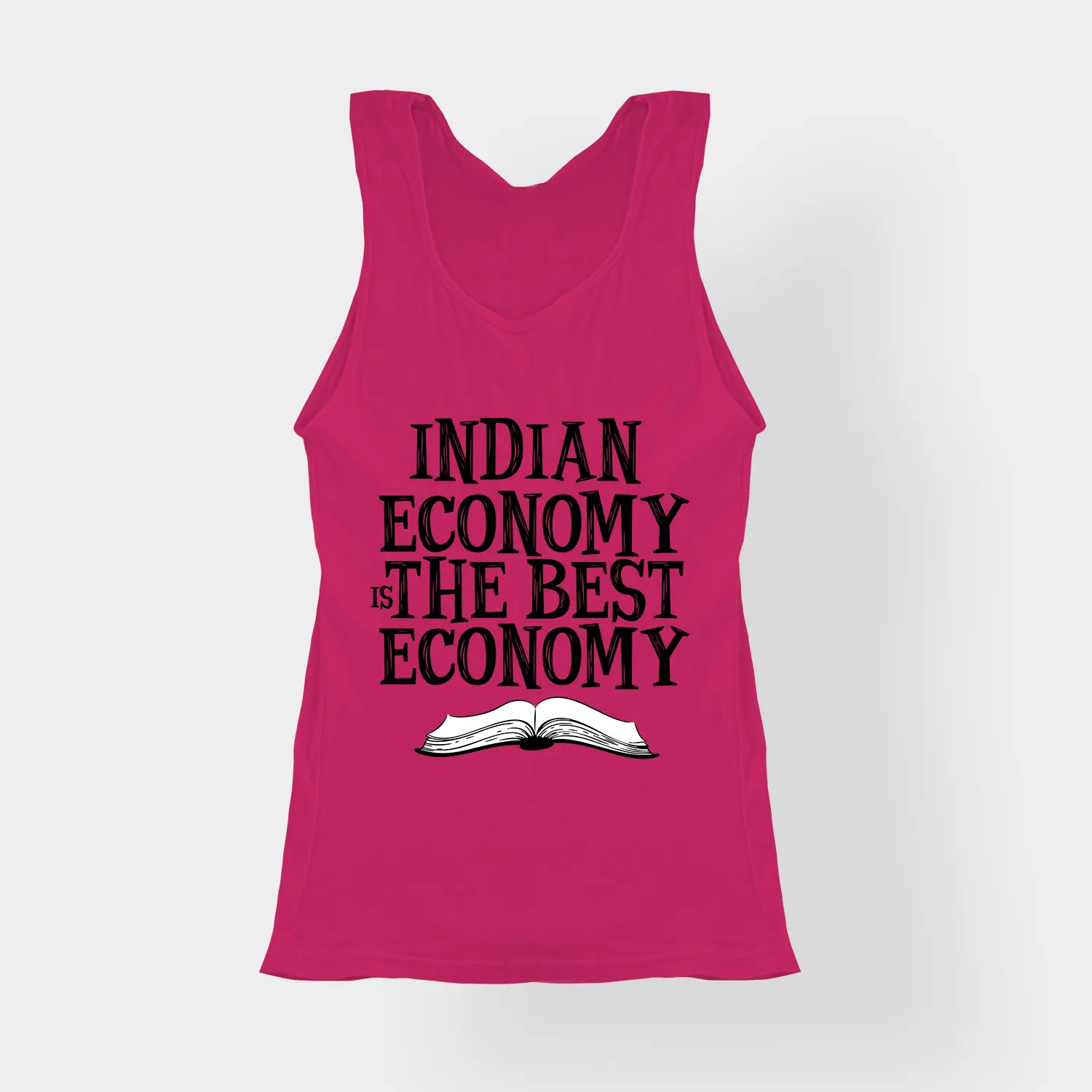 Indian Economy Is The Best Economy Women's Tank Top in Pink Color