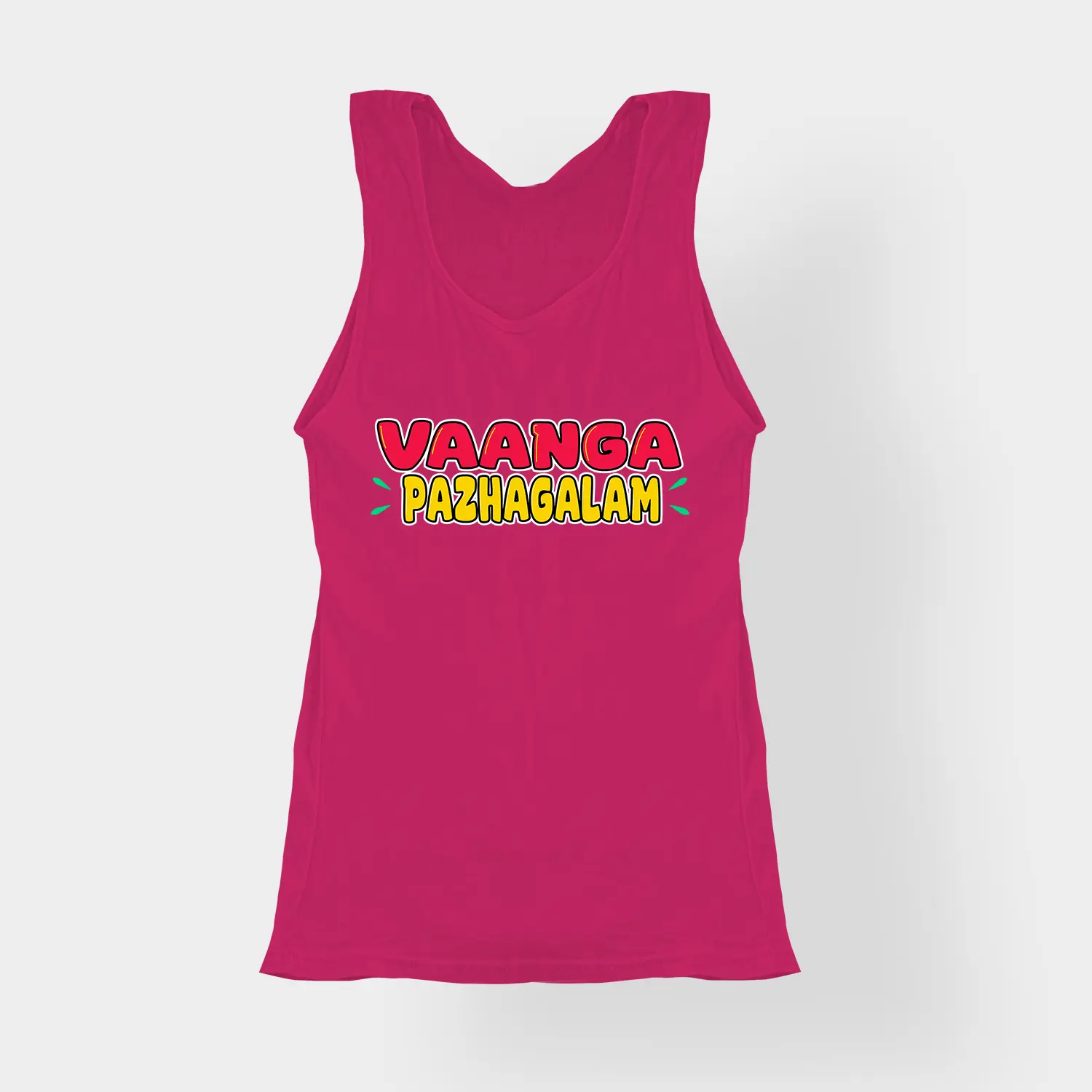 Vaanga Pazhagalam Women's Tank Top in Pink Color