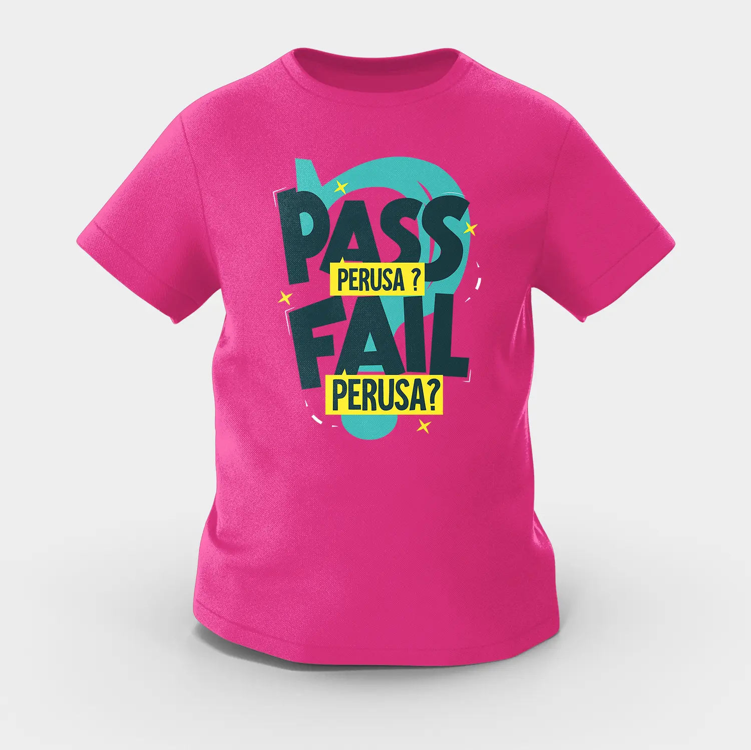 Pass Perusa Fail Perusa Girls Round Neck T-Shirt in Pink Color