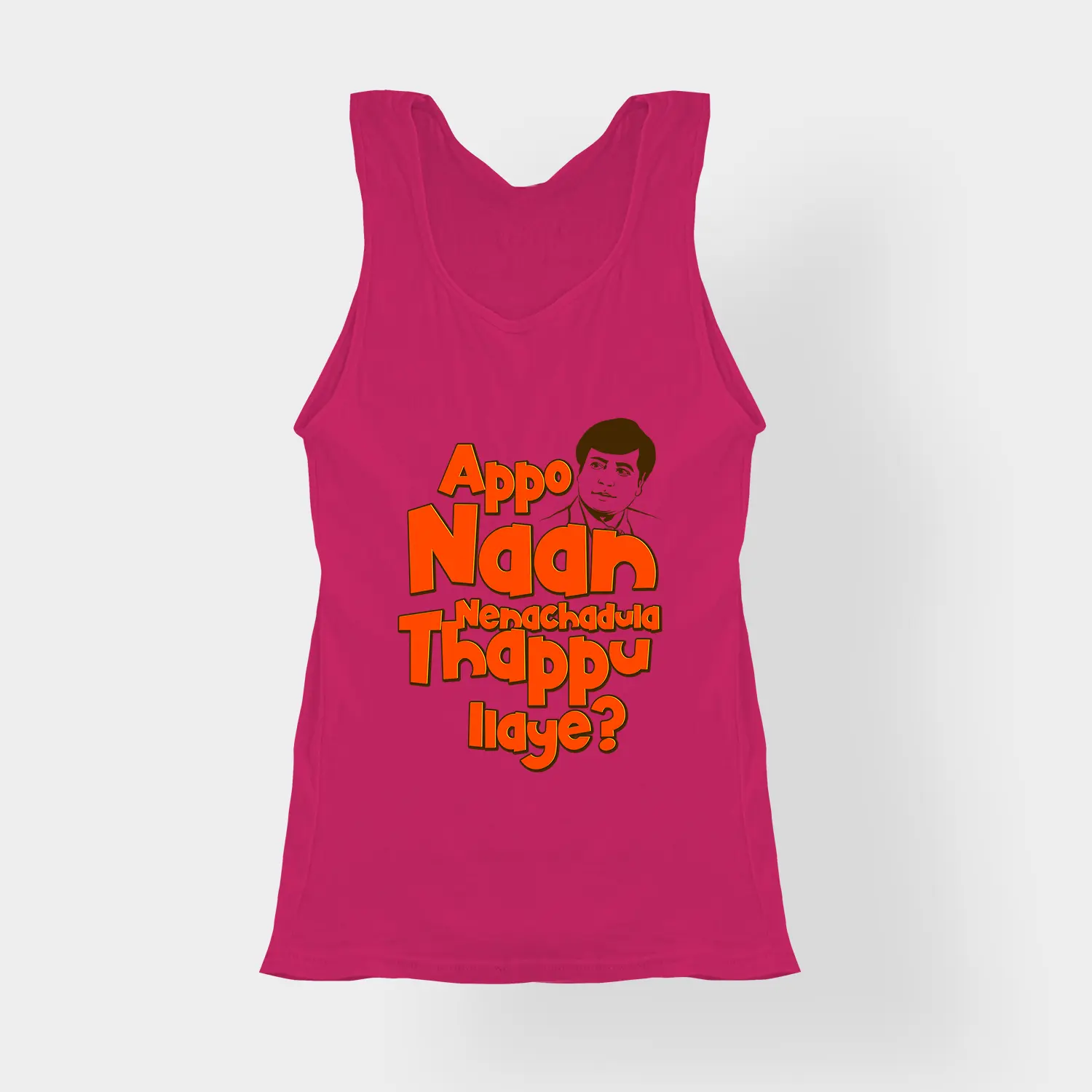 Appo Naan Nenachadula Thappu Ilaye Women's Tank Top in Pink Color