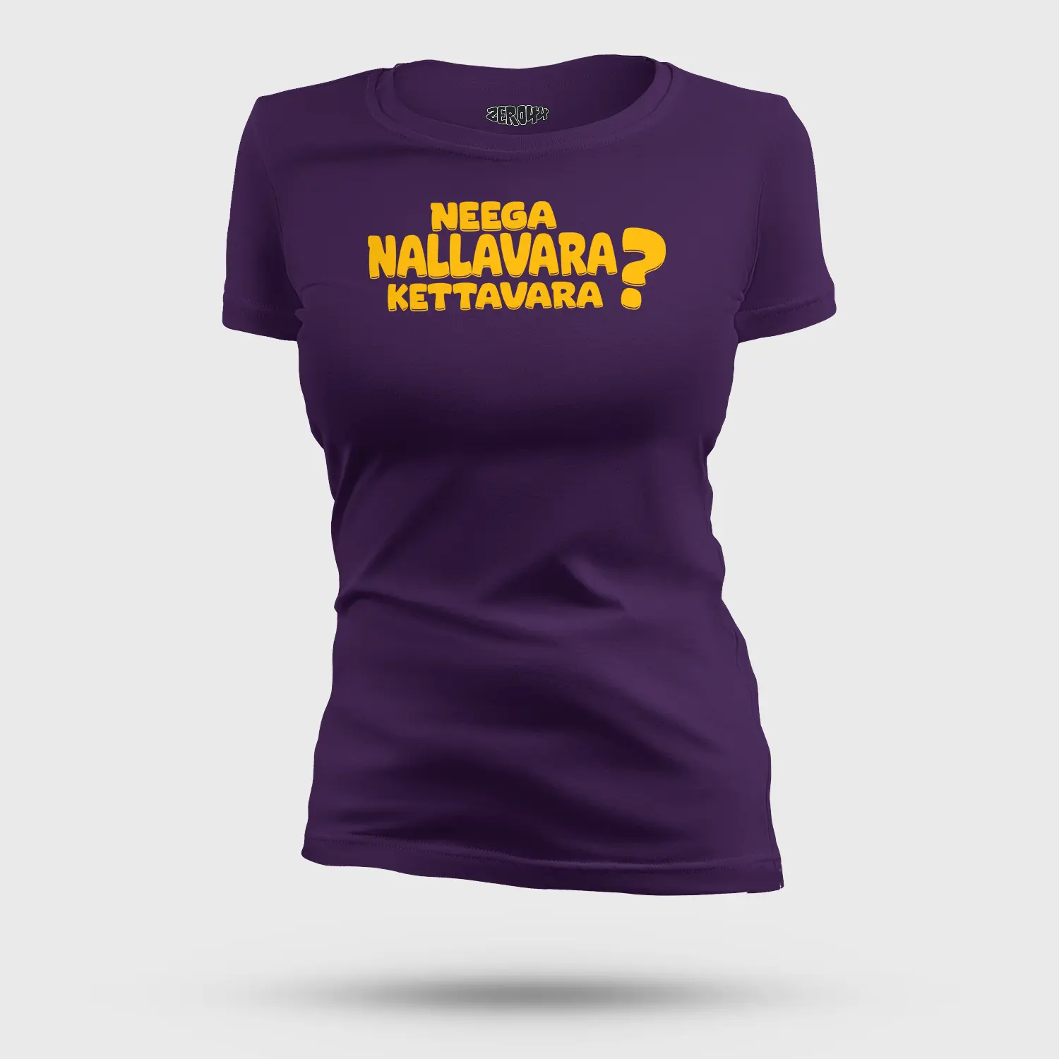 Neega Nallavara Kettavara Women's T-Shirt in Purple Color