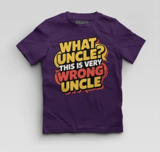 Why Uncle, This Is Very Wrong Uncle Boys Round Neck T-Shirt in Purple Color