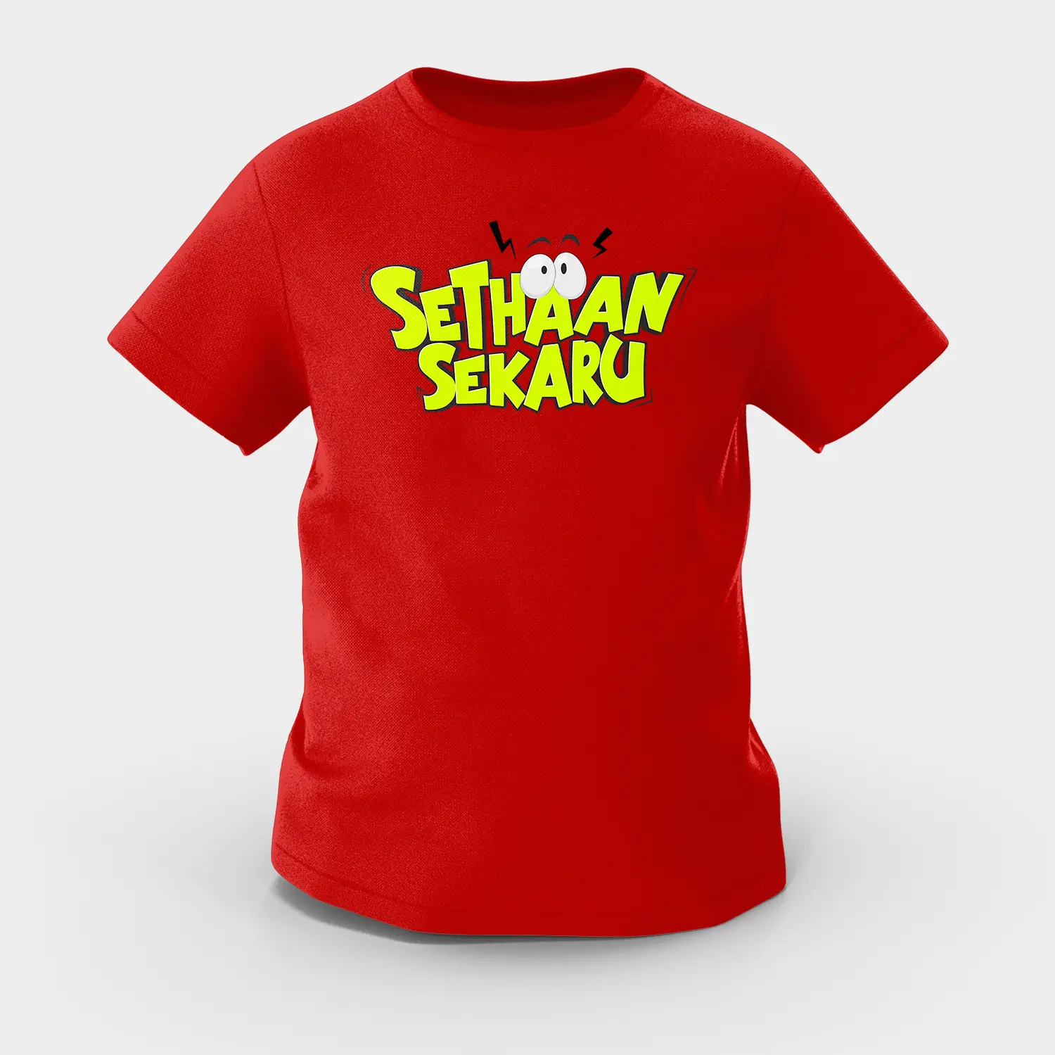 Sethaan Sekaru Girls Round Neck T-Shirt in Red Color
