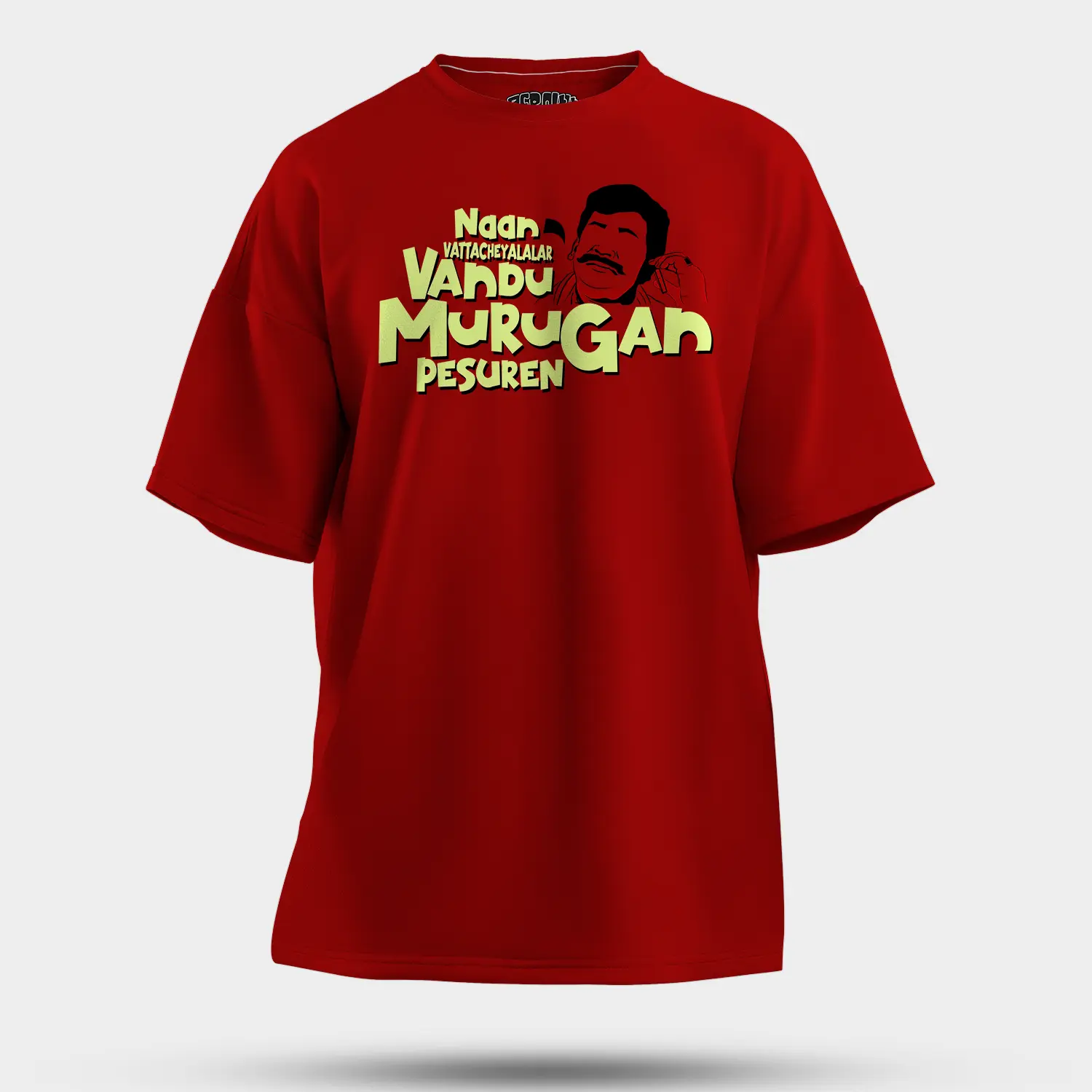 Naan Vattacheyalalar Vandu Murugan Pesuren Men/Unisex Oversized T-Shirt in Red Color