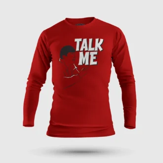 Talk Me Men/Unisex Long Sleeve T-Shirt in Red Color