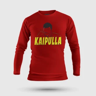 Kaipulla Men/Unisex Long Sleeve T-Shirt in Red Color