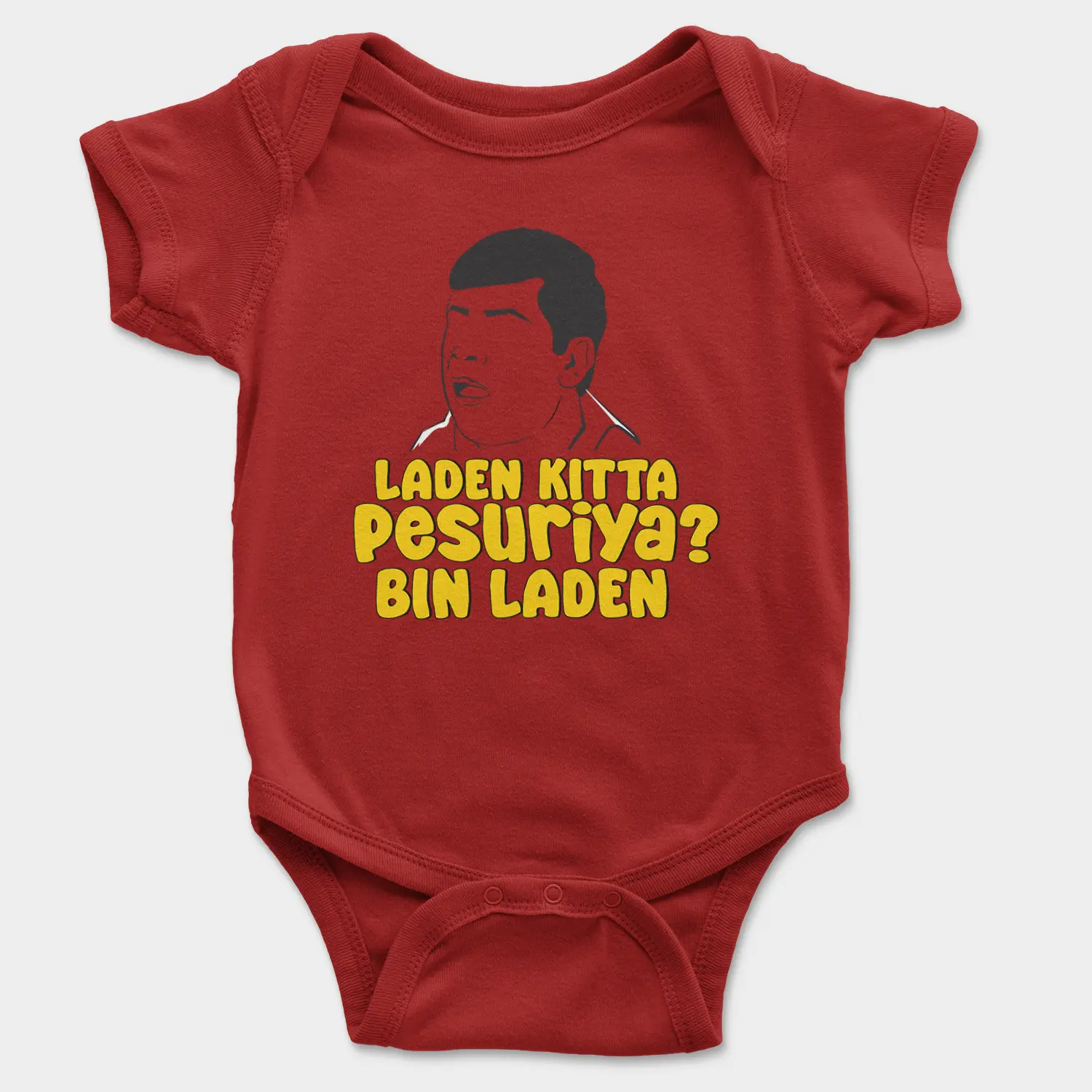 Laden Kitta Pesuriya, Bin Laden Onesie/Romper in Red Color