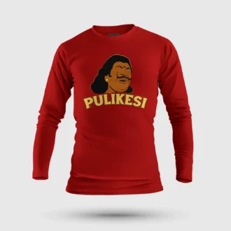 Pulikesi Men/Unisex Long Sleeve T-Shirt in Red Color