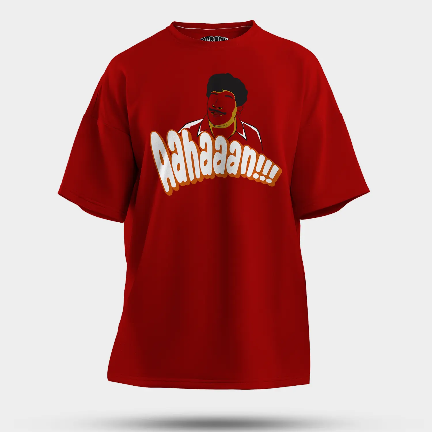 Aahaaan Men/Unisex Oversized T-Shirt in Red Color