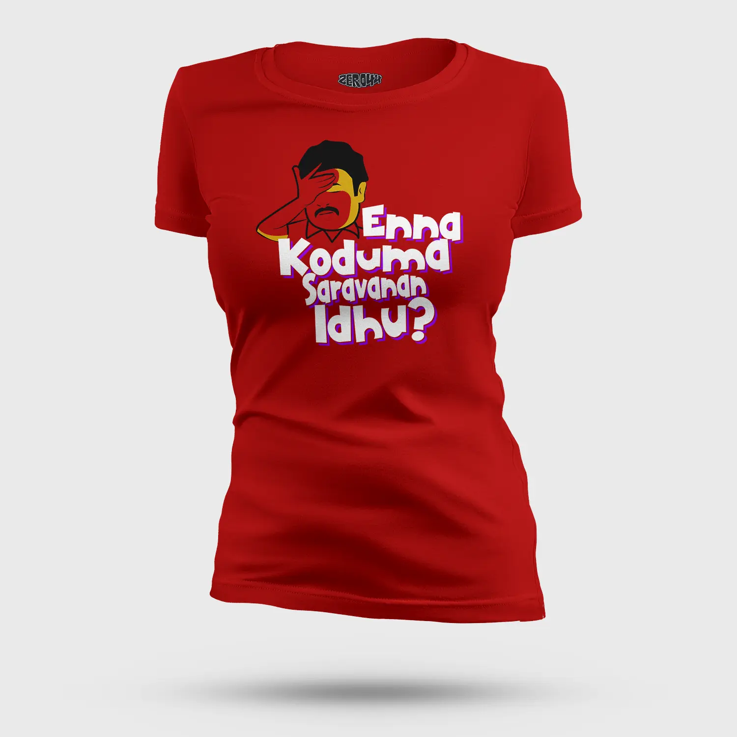 Enna Koduma Saravanan Idhu Women's T-Shirt in Red Color