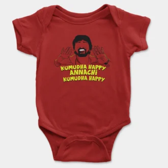 Kumudha Happy Annachi, Kumudha Happy Onesie/Romper in Red Color