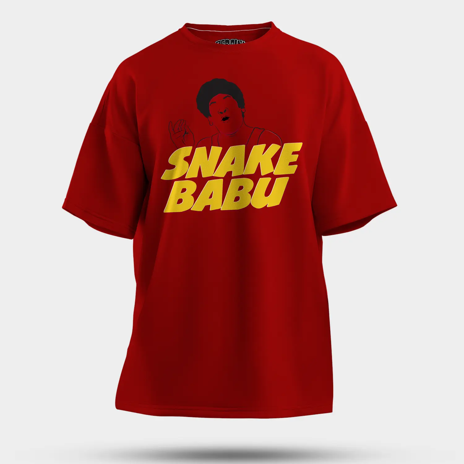 Snake Babu Men/Unisex Oversized T-Shirt in Red Color