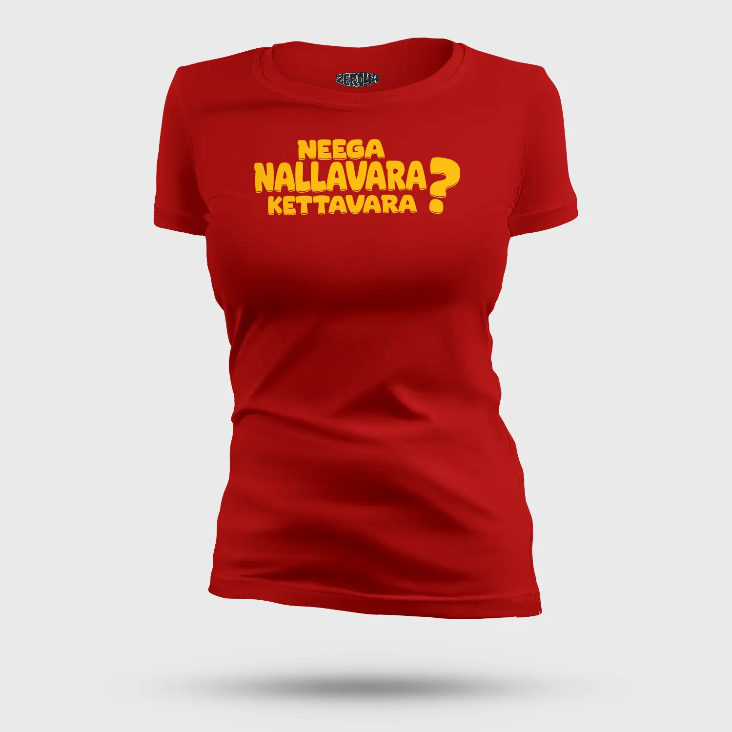 Neega Nallavara Kettavara Women's T-Shirt in Red Color