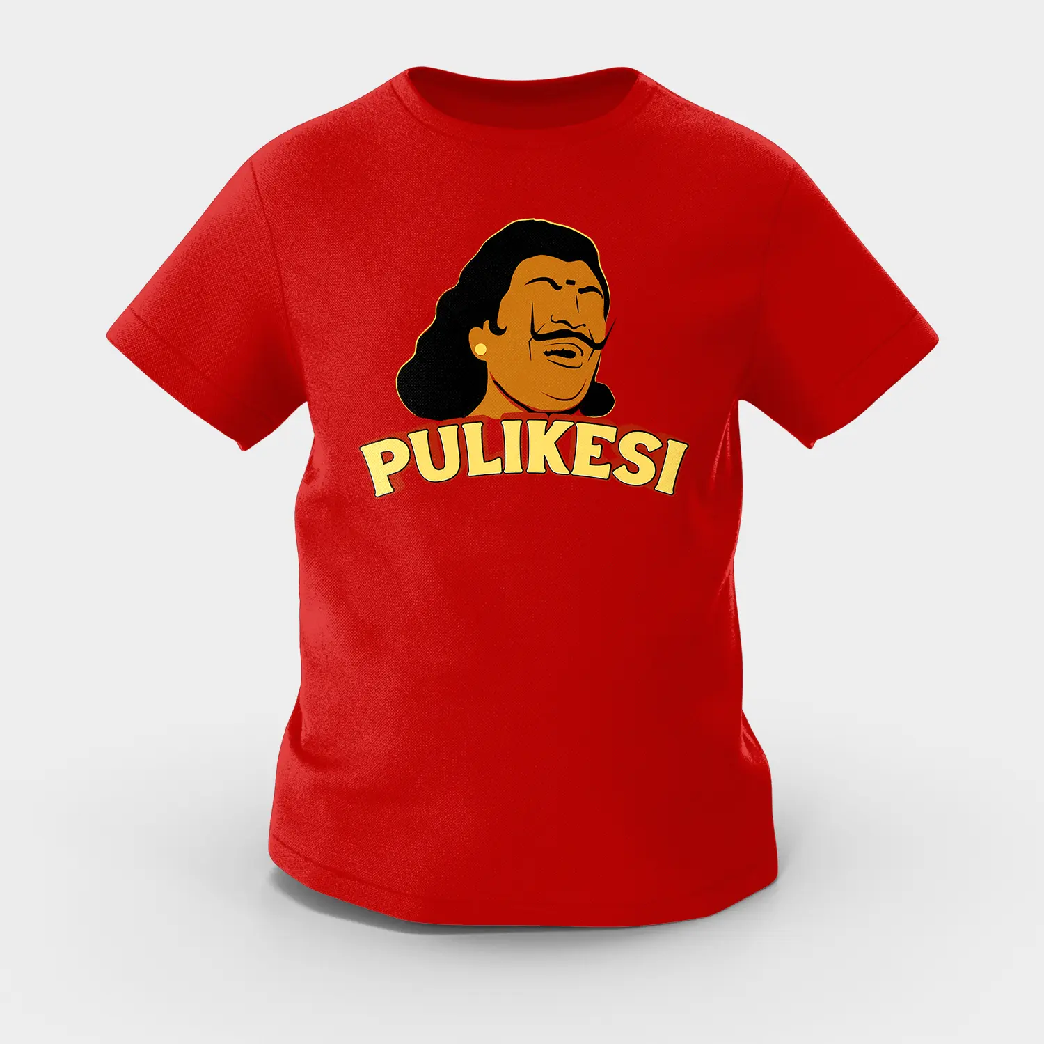 Pulikesi Girls Round Neck T-Shirt in Red Color