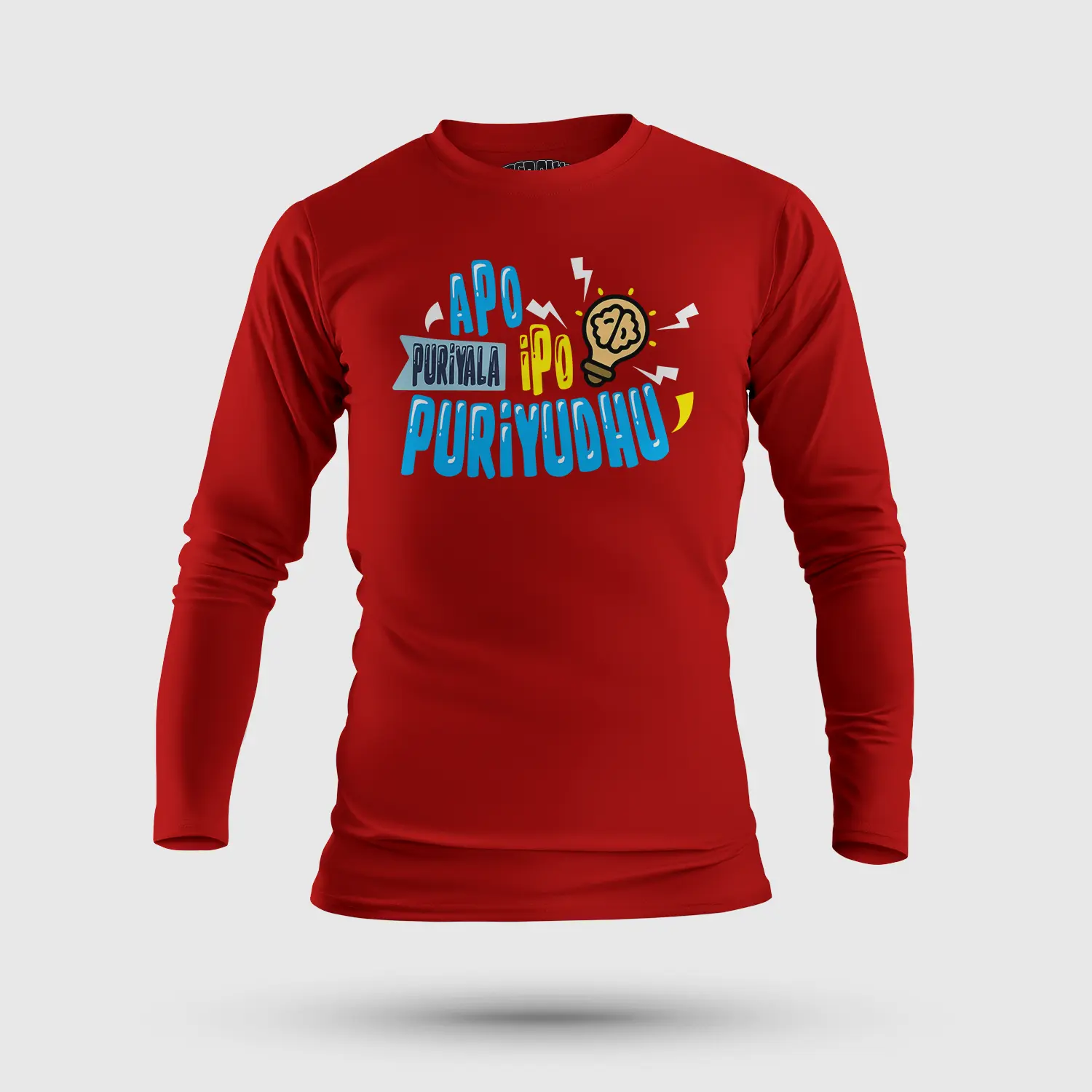 Apo Puriyala, Ipo Puriyudhu Men/Unisex Long Sleeve T-Shirt in Red Color