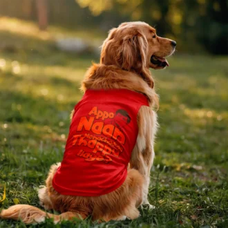 Appo Naan Nenachadula Thappu Ilaye Dog Tank in Red Color