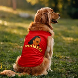 Pulikesi Dog Tank in Red Color