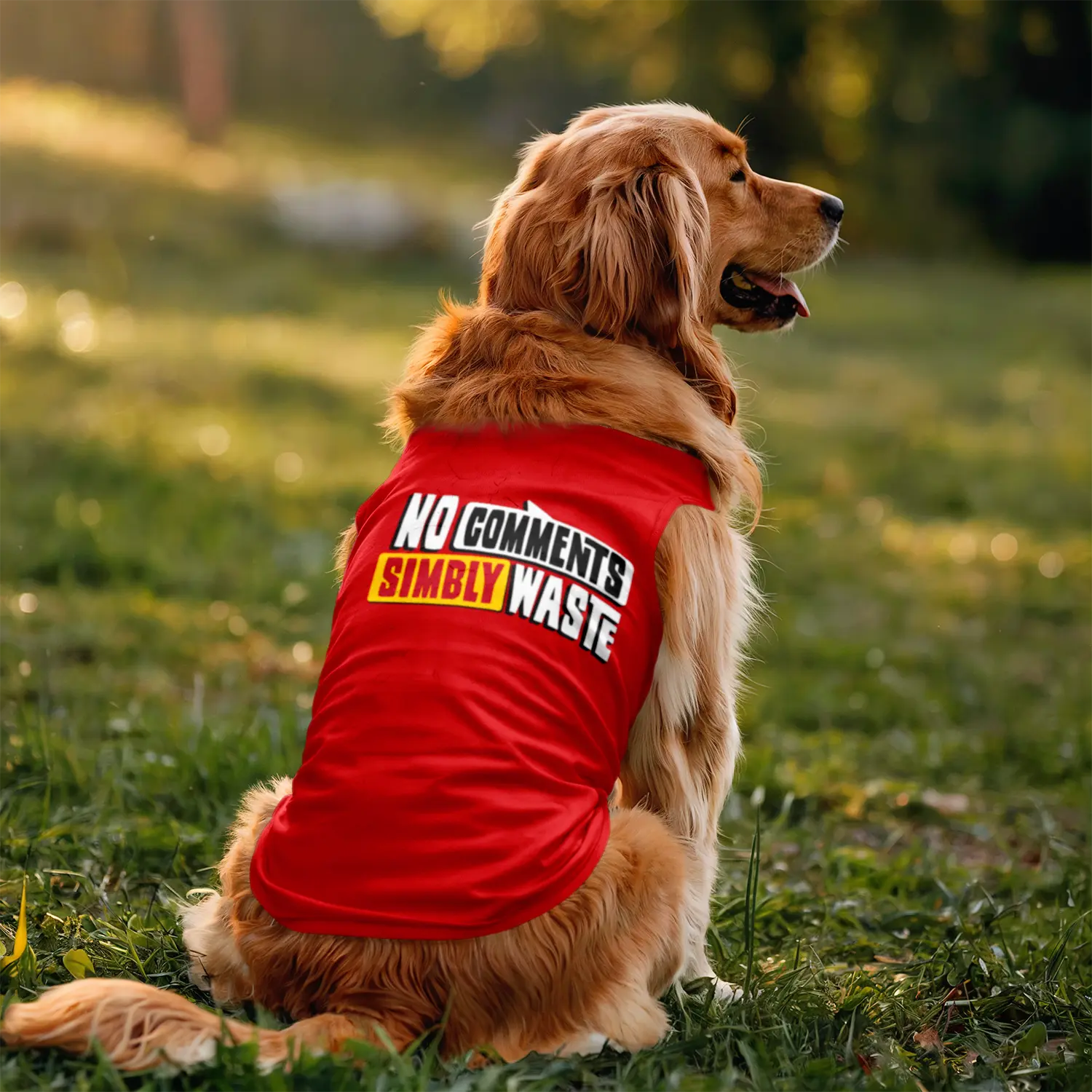 No Comments Simbly Waste Dog Tank in Red Color