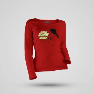 Naanum Rowdy Dhaan Women's Long Sleeve T-Shirt in Red Color