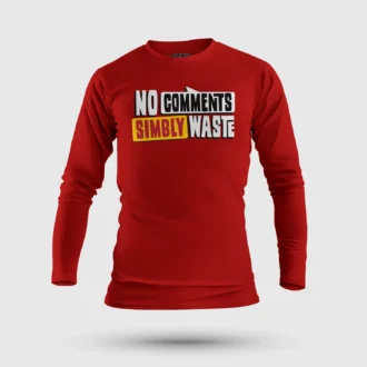 No Comments Simbly Waste Men/Unisex Long Sleeve T-Shirt in Red Color