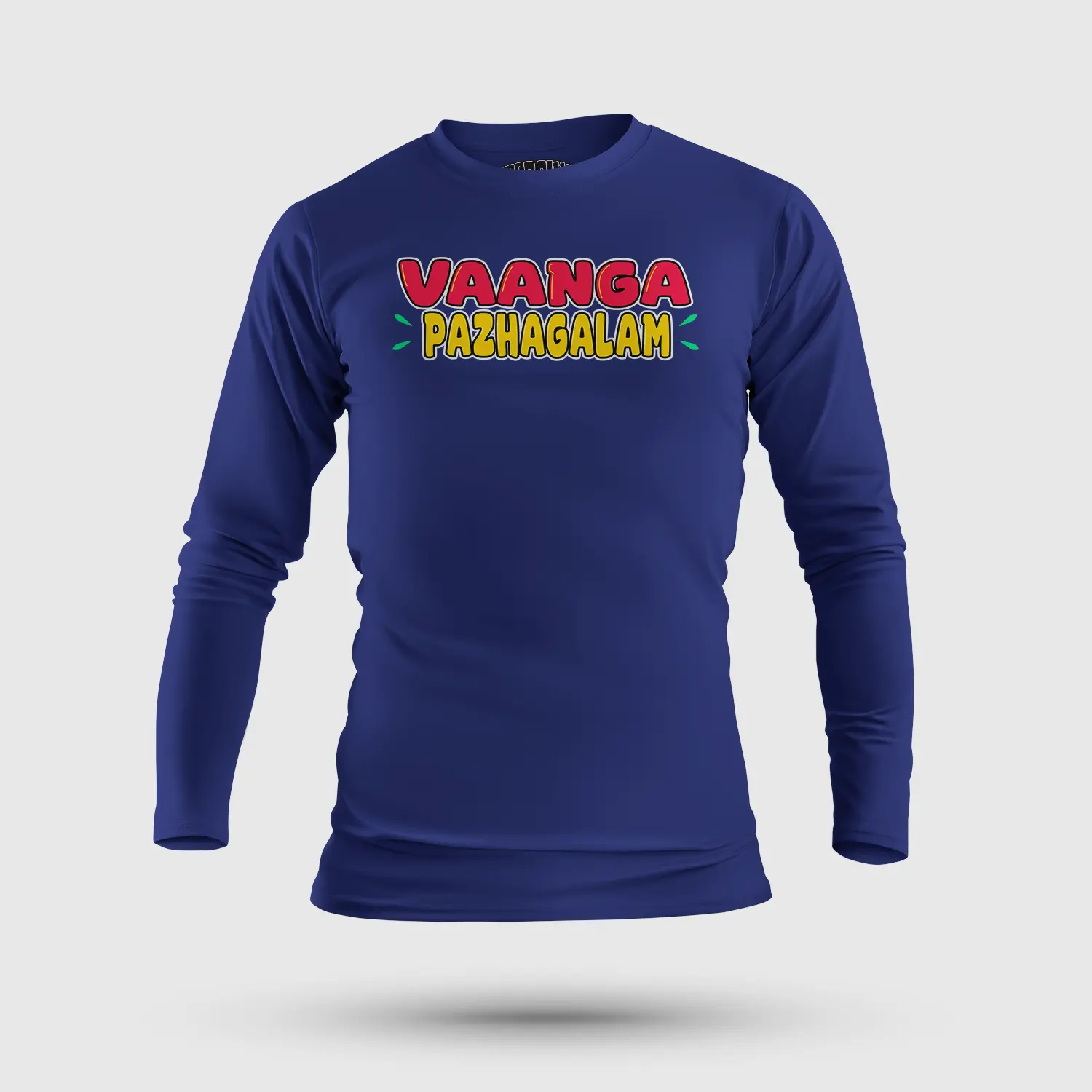 Vaanga Pazhagalam Men/Unisex Long Sleeve T-Shirt in Royal Blue Color