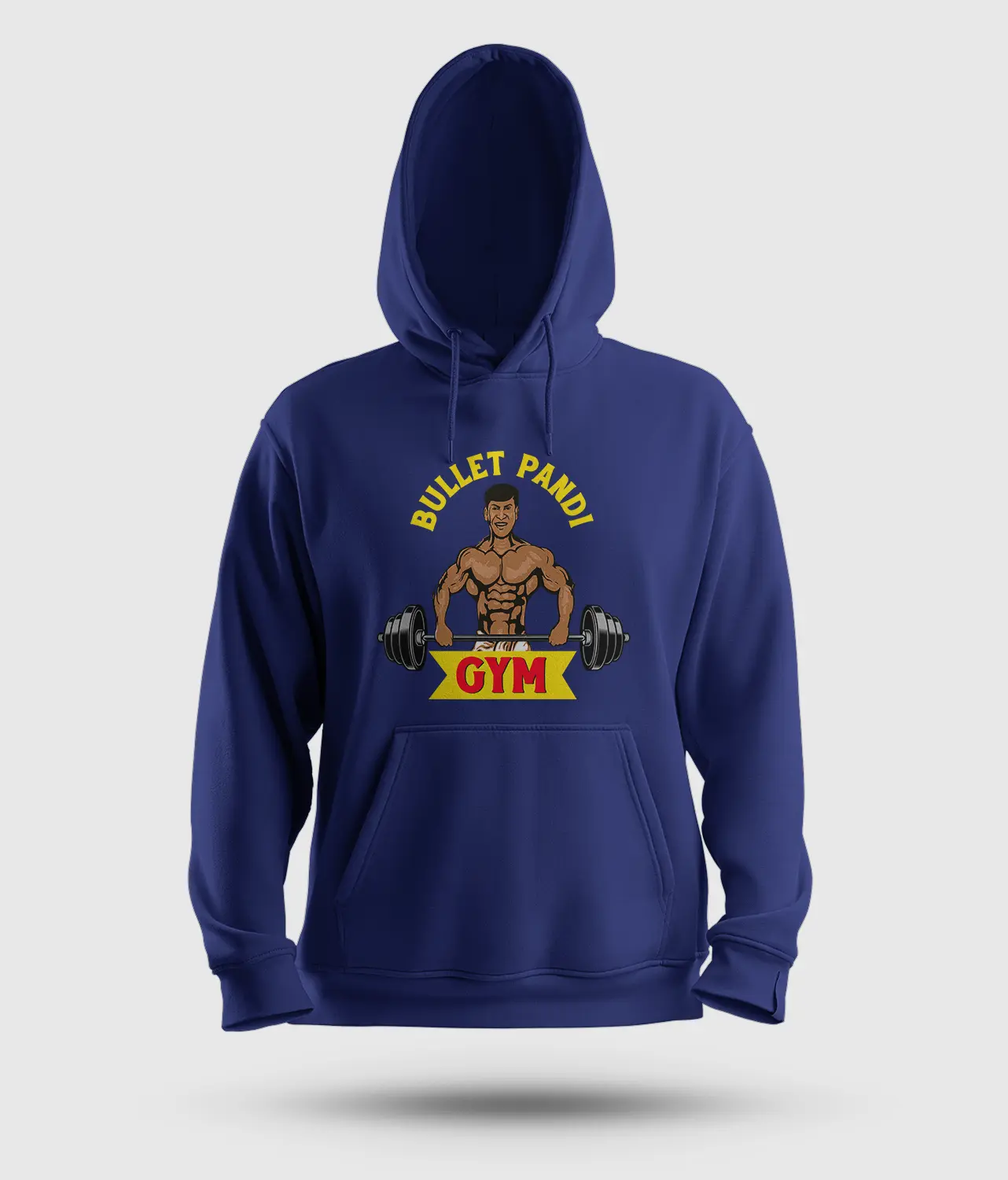 Bullet Pandi Gym Men/Unisex Hoodie in Royal Blue Color