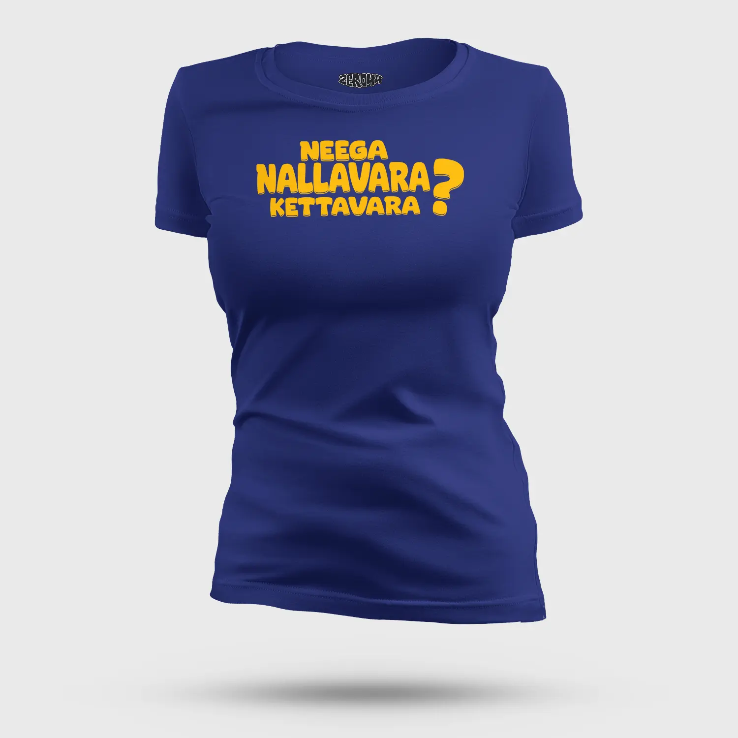 Neega Nallavara Kettavara Women's T-Shirt in Royal Blue Color