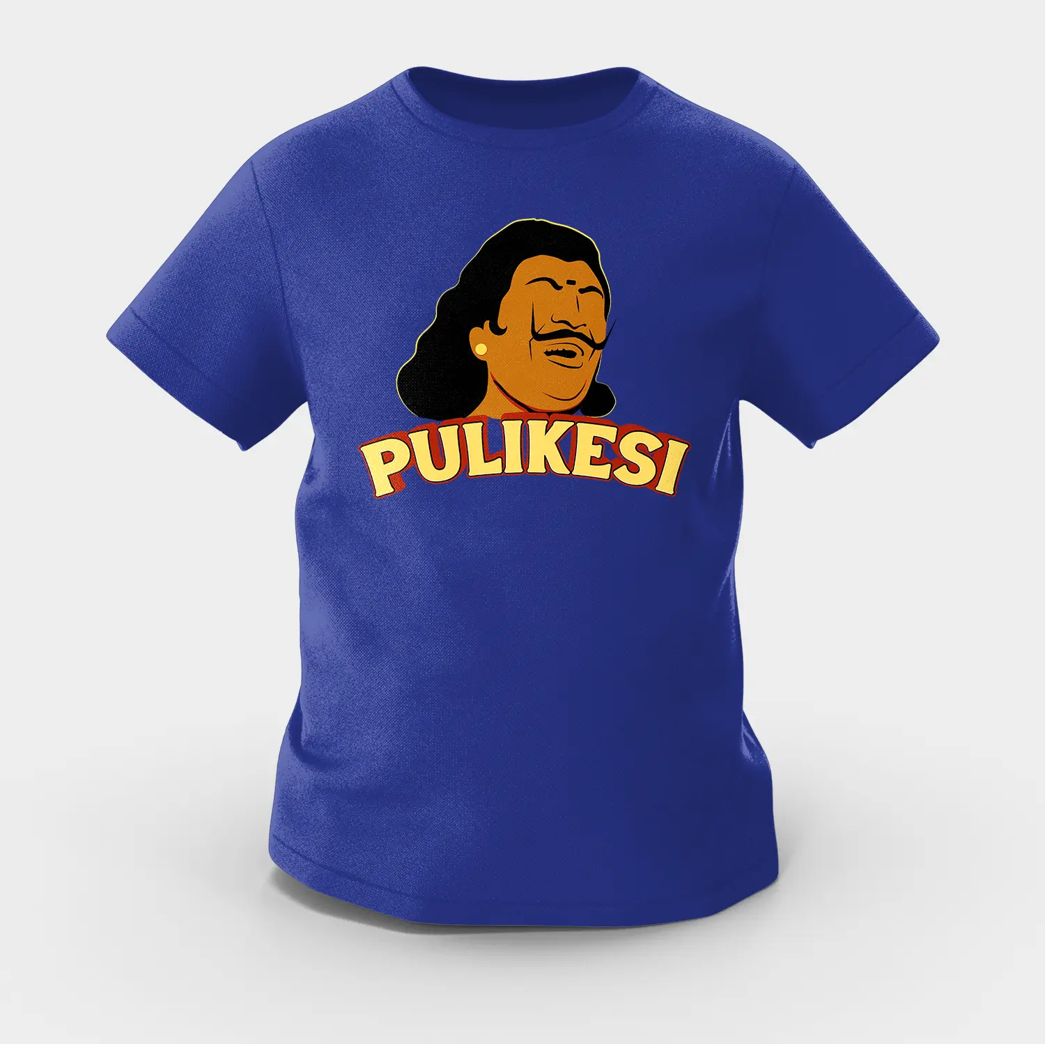 Pulikesi Girls Round Neck T-Shirt in Royal Blue Color