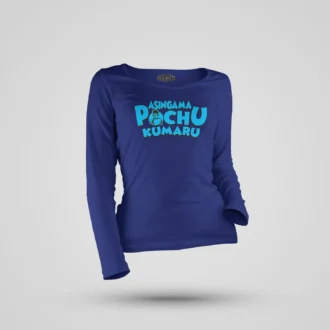 Asingama Pochu Kumaru Women's Long Sleeve T-Shirt in Royal Blue Color