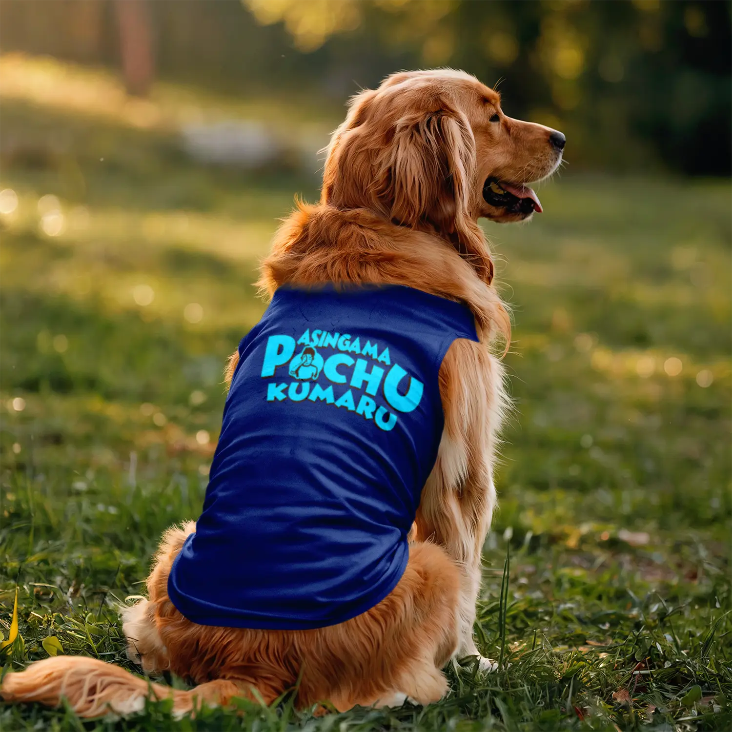 Asingama Pochu Kumaru Dog Tank in Royal Blue Color