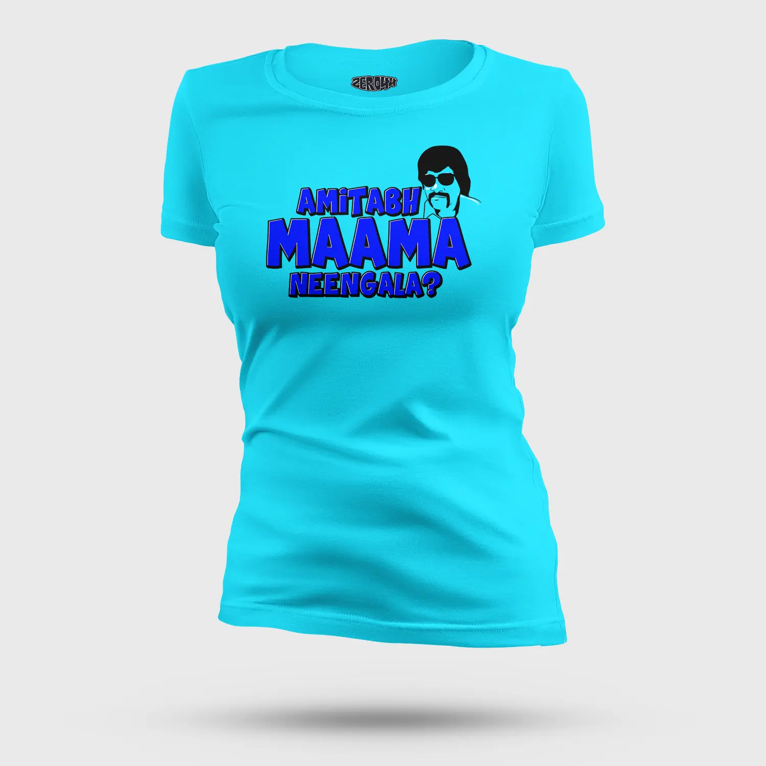 Amitabh Maama Neengala Women's T-Shirt in SkyBlue Color