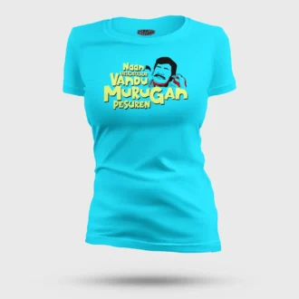 Naan Vattacheyalalar Vandu Murugan Pesuren Women's T-Shirt in SkyBlue Color