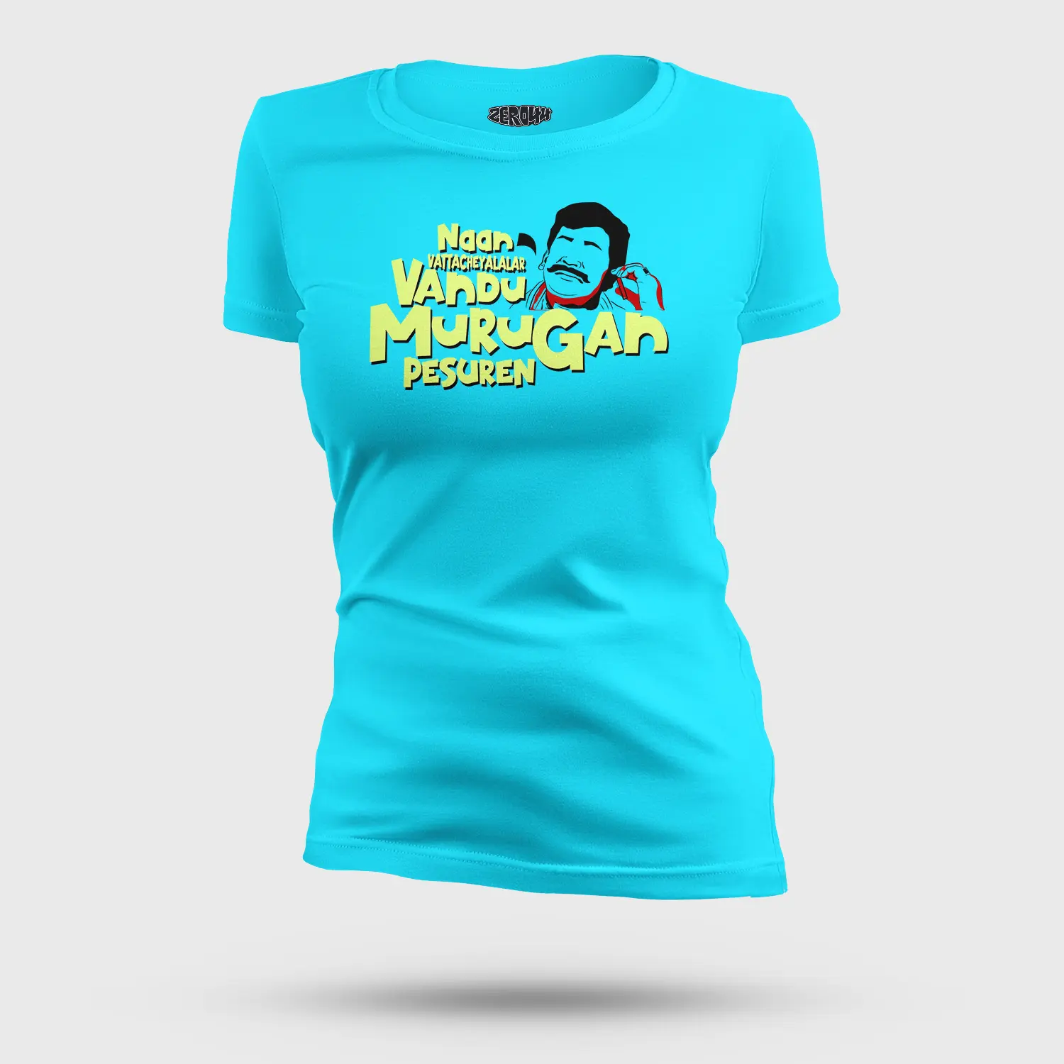 Naan Vattacheyalalar Vandu Murugan Pesuren Women's T-Shirt in SkyBlue Color