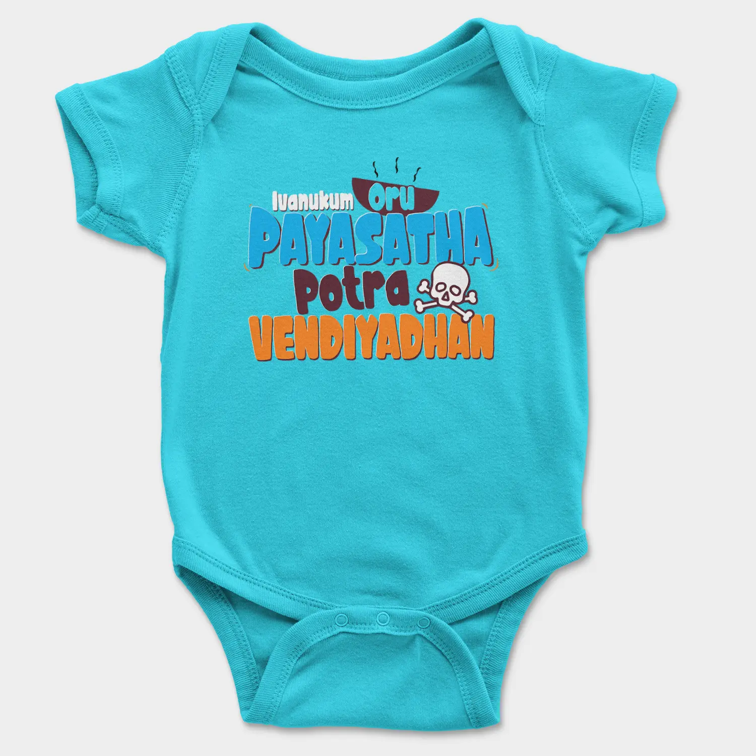 Ivanukum Oru Payasatha Potra Vendiyadhan Onesie/Romper in SkyBlue Color
