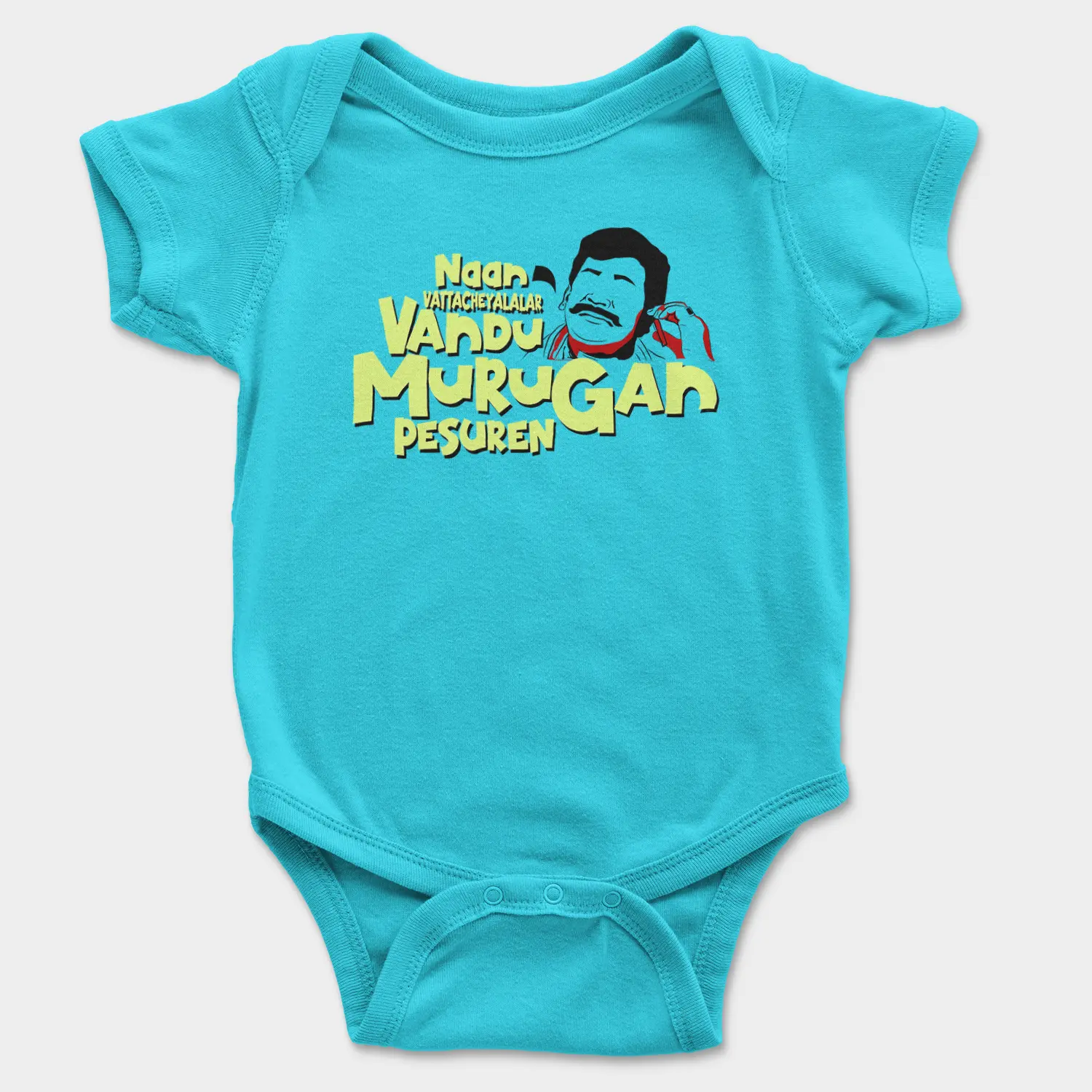 Naan Vattacheyalalar Vandu Murugan Pesuren Onesie/Romper in SkyBlue Color