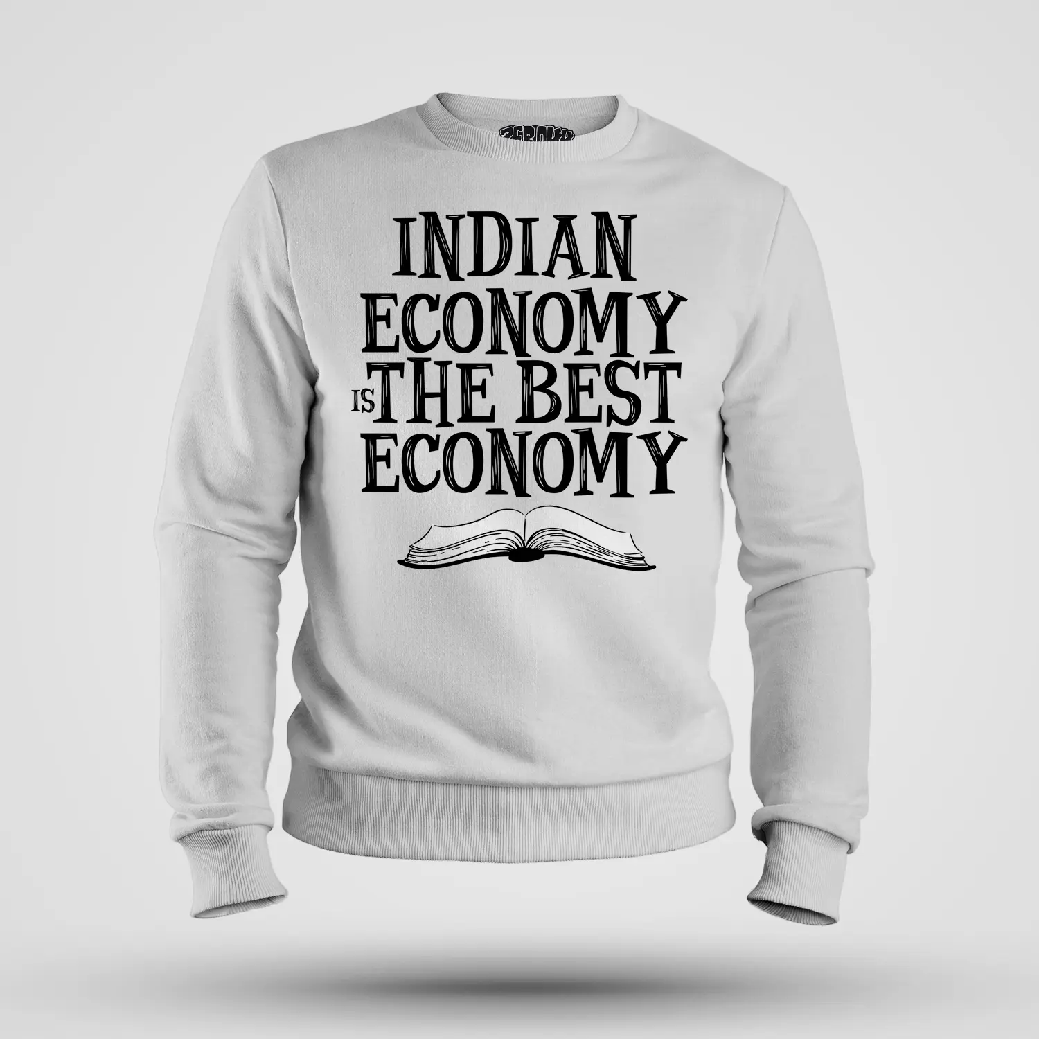 Indian Economy Is The Best Economy Men/Unisex Sweatshirt in White Color