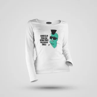 Naaga Ellam Paeriya Edam, Neenga Touch Panna Mudiyadhu Engala Women's Long Sleeve T-Shirt in White Color
