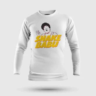 Snake Babu Men/Unisex Long Sleeve T-Shirt in White Color