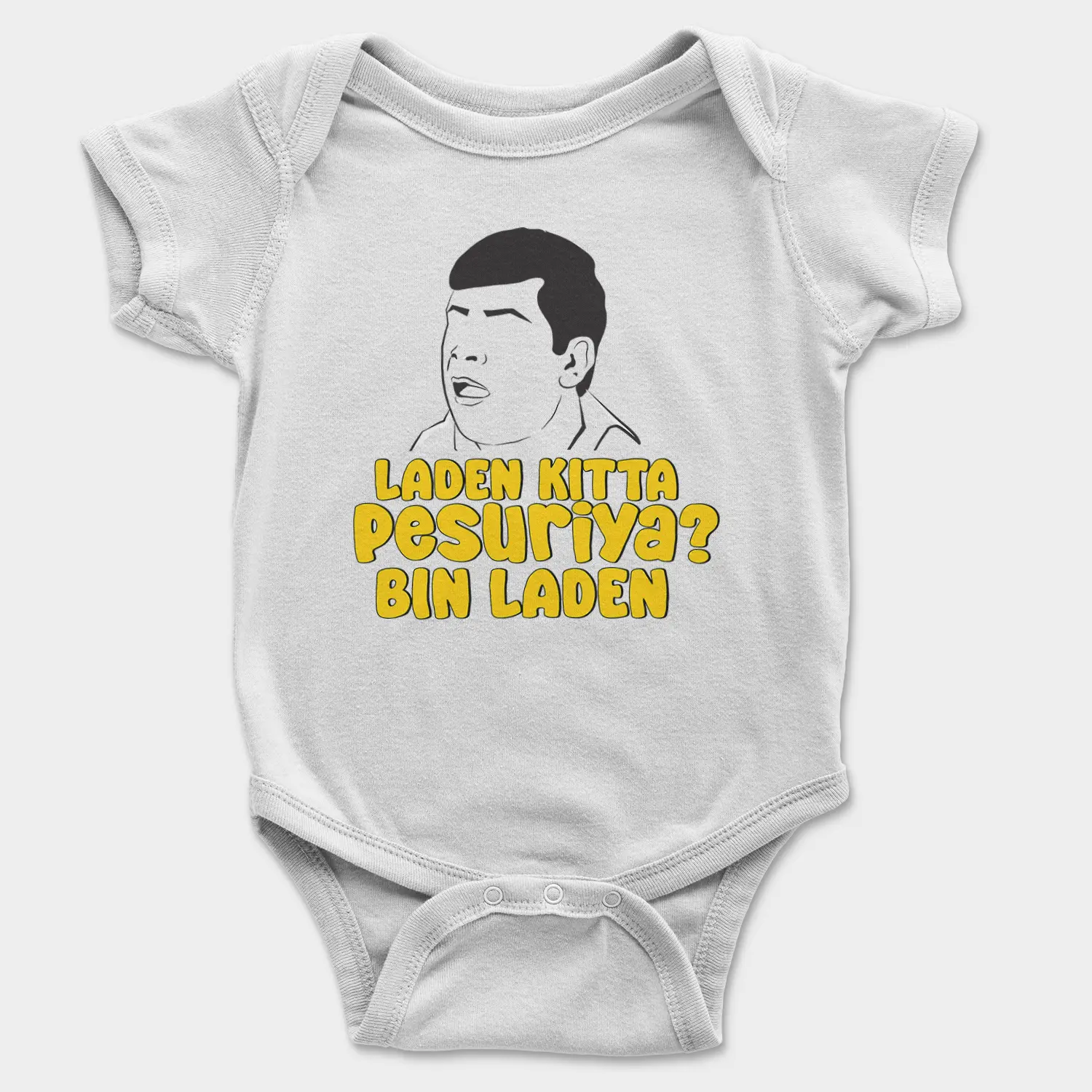 Laden Kitta Pesuriya, Bin Laden Onesie/Romper in White Color