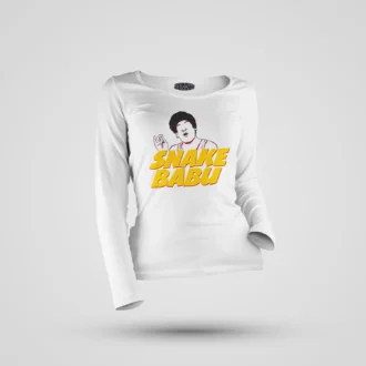 Snake Babu Women's Long Sleeve T-Shirt in White Color