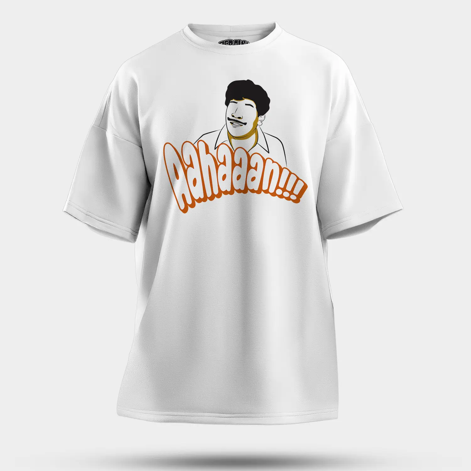 Aahaaan Men/Unisex Oversized T-Shirt in White Color
