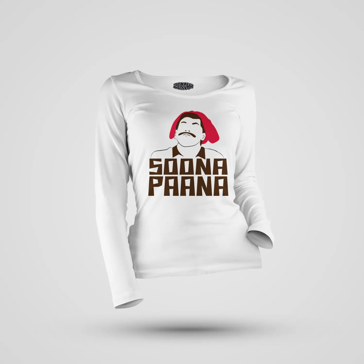 Soona Paana Women's Long Sleeve T-Shirt in White Color