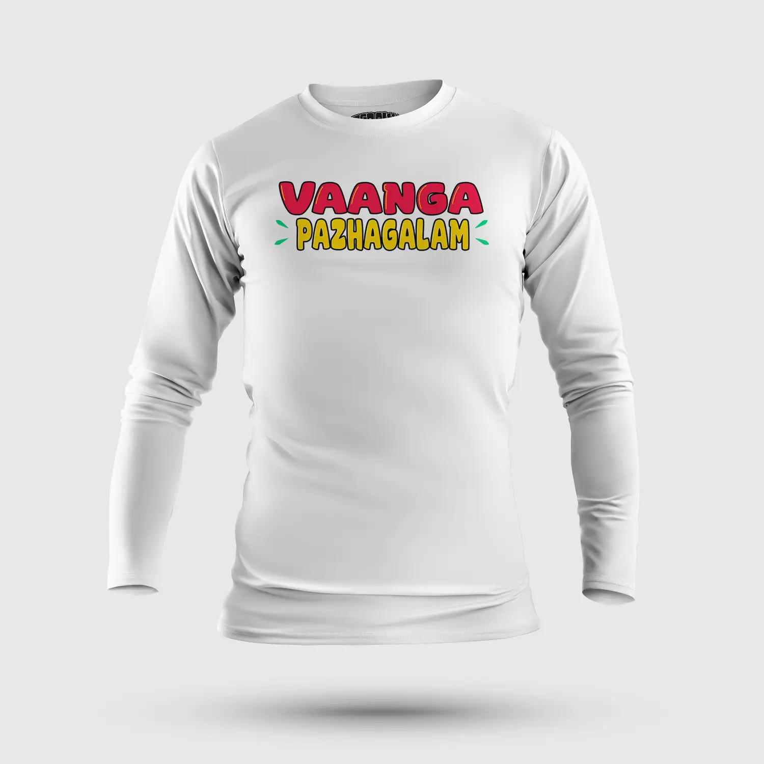 Vaanga Pazhagalam Men/Unisex Long Sleeve T-Shirt in White Color