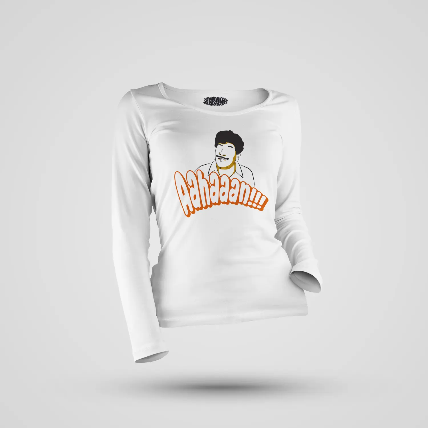 Aahaaan Women's Long Sleeve T-Shirt in White Color